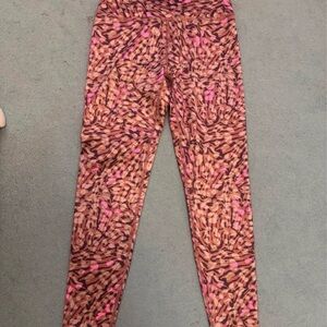 Beyond Yoga Pink and Brown Animal Print Leggings